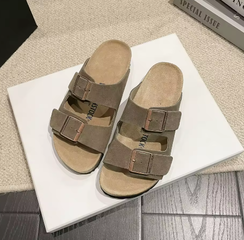 Cow Leather Retro Birken Stocks Flat Heel slippers